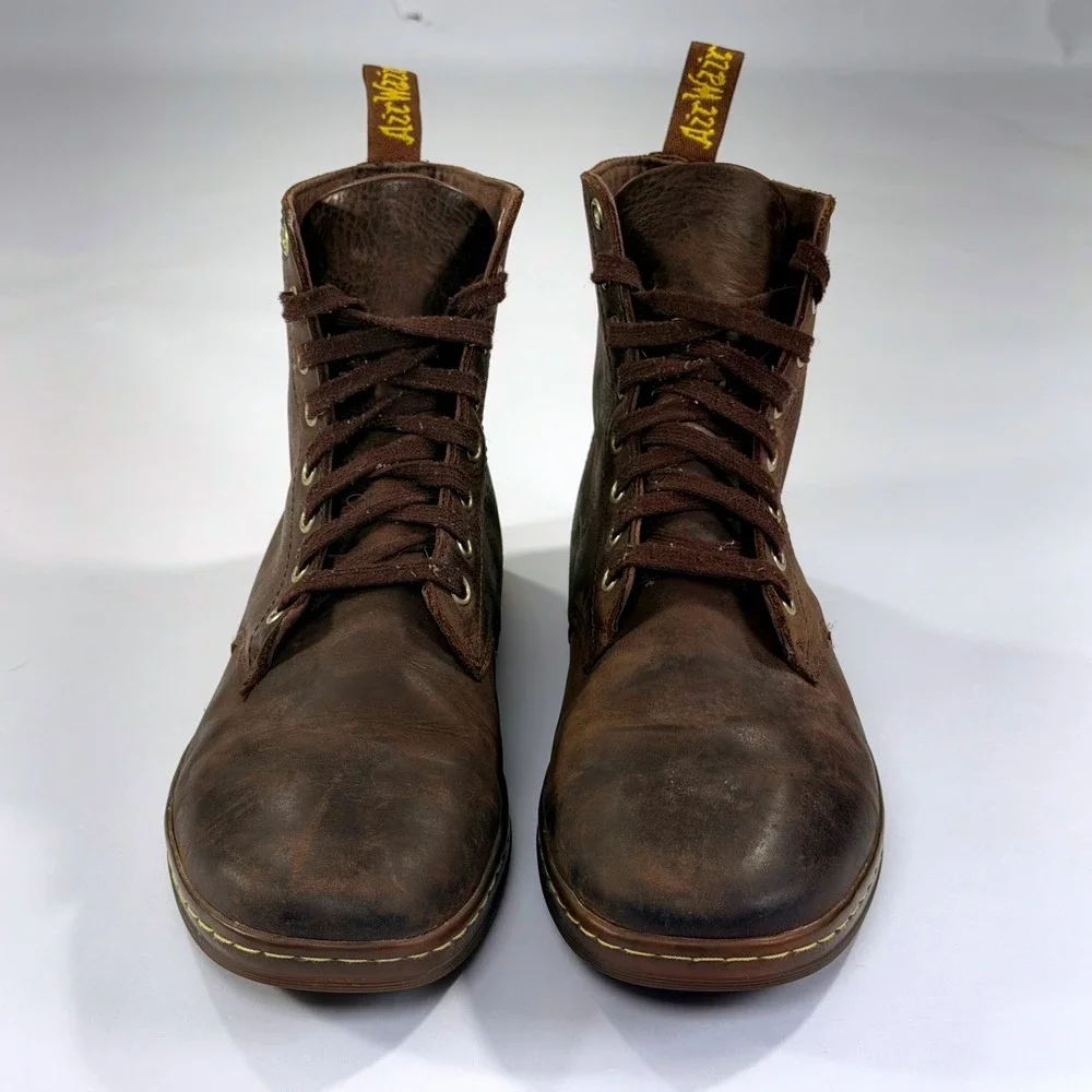 Dr. Martens Tobias Boots Mens 9 Womens 10 Brown Leather Lace Up Combat AW004